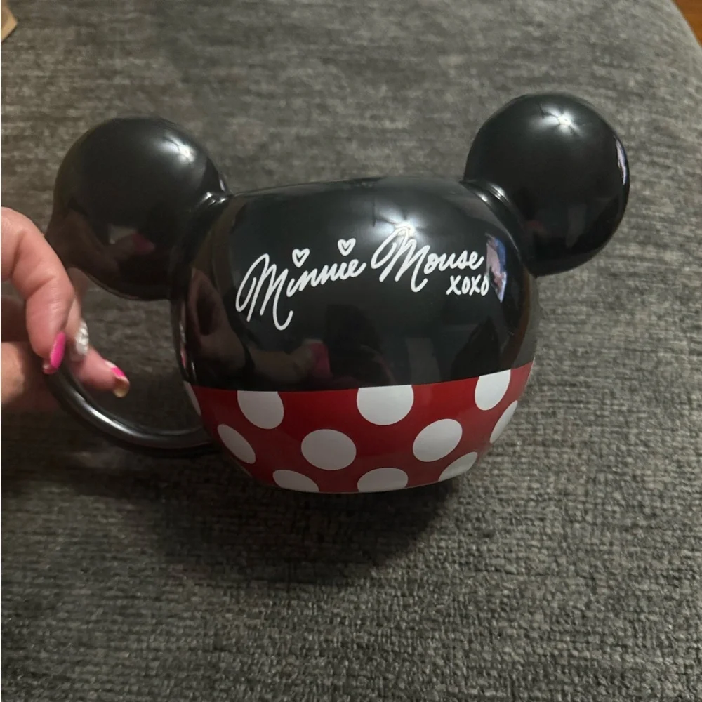 Disney Minnie Mouse XOXO Ceramic 3D Ears Red Polka Dot Mug Cup 20oz